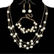Kit Relógio Diamante e Pulseira Pérolas